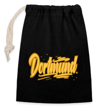 Dortmund - Verschließbarer Geschenkbeutel aus Baumwolle (14x20cm) - Schwarz - Vorne