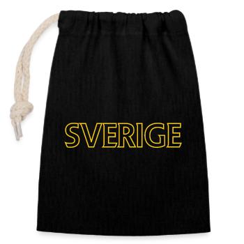 Sweden Alcohol and Flag Design - Closable cotton gift bag (14x20cm) - black - Front