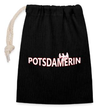 POTSDAMERIN - Verschließbarer Geschenkbeutel aus Baumwolle (14x20cm) - Schwarz - Vorne