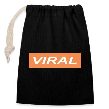 Viral - Closable cotton gift bag (14x20cm) - black - Front