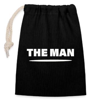 THE MAN - Closable cotton gift bag (14x20cm) - black - Front