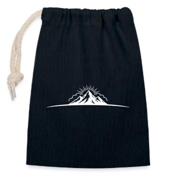 Montagnes Symboliques en plein air de Berge - Sac cadeau en coton avec cordon (14 x 20 cm) - bleu marine - Devant