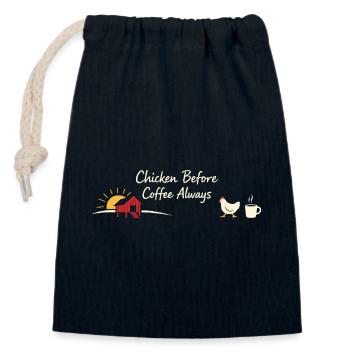 Chickens In The Garden Lifestyle Chicken - Closable cotton gift bag (14x20cm) - navy - Front