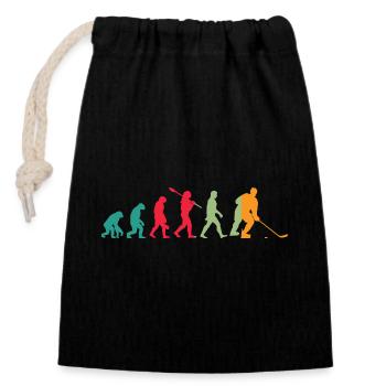 Evolution Eishockey - Sac cadeau en coton avec cordon (14 x 20 cm) - noir - Devant