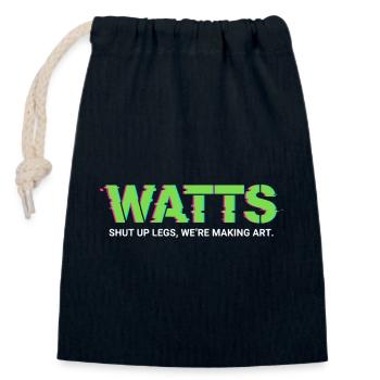 WATTS Neon Pop Art Tee - Closable cotton gift bag (14x20cm) - navy - Front