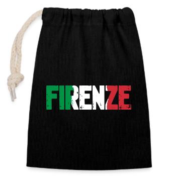 Firenze Italia - Sac cadeau en coton avec cordon (14 x 20 cm) - noir - Devant