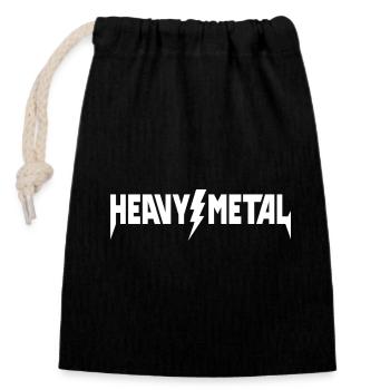 Heavy Metal Logo - Verschließbarer Geschenkbeutel aus Baumwolle (14x20cm) - Schwarz - Vorne