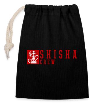 Shisha Crew - Verschließbarer Geschenkbeutel aus Baumwolle (14x20cm) - Schwarz - Vorne
