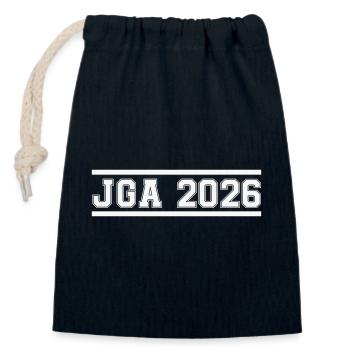 JGA_2026- - Sac cadeau en coton avec cordon (14 x 20 cm) - bleu marine - Devant