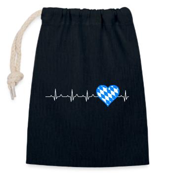HERZSCHLOG BAYERN - Verschließbarer Geschenkbeutel aus Baumwolle (14x20cm) - Navy - Vorne