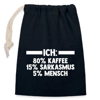 Kaffeetrinker Kaffeeliebhaber Kaffee - Verschließbarer Geschenkbeutel aus Baumwolle (14x20cm) - Navy - Vorne