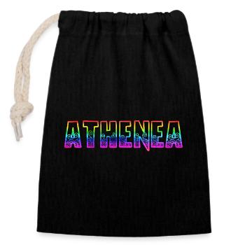 athenea rs regenbogen - Verschließbarer Geschenkbeutel aus Baumwolle (14x20cm) - Schwarz - Vorne