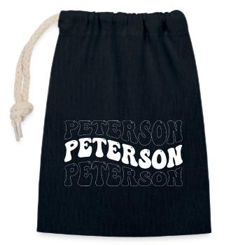 Drôle Peterson Groovy 4 Hommes Femmes Cool Peterson - Sac cadeau en coton avec cordon (14 x 20 cm) - bleu marine - Devant