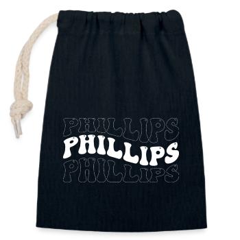 Funny Phillips Groovy 4 Hommes Femmes Cool Phillips - Sac cadeau en coton avec cordon (14 x 20 cm) - bleu marine - Devant