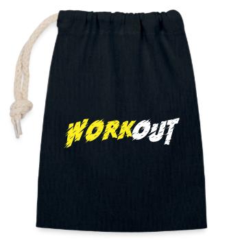 Workout - Closable cotton gift bag (14x20cm) - navy - Front