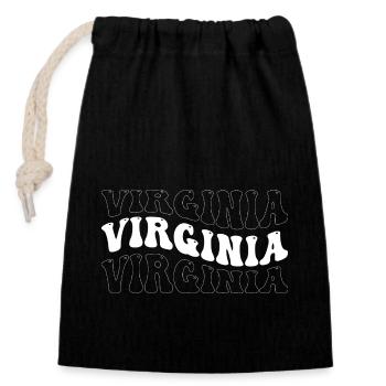 Lustig Virginia Groovy 4 Männer Frauen Cool Virginia - Verschließbarer Geschenkbeutel aus Baumwolle (14x20cm) - Schwarz - Vorne