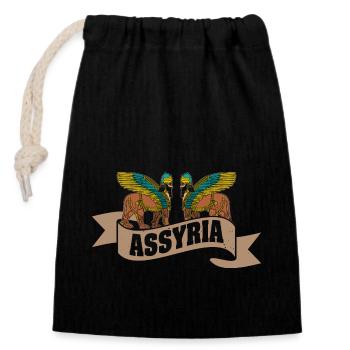 Assyria Sumerian Lamassu Babylon Sumer Antique - Closable cotton gift bag (14x20cm) - black - Front