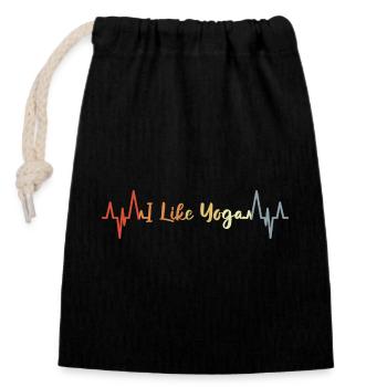 Yoga Heart Palpitations - Closable cotton gift bag (14x20cm) - black - Front