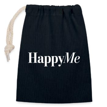 HappyMe - Verschließbarer Geschenkbeutel aus Baumwolle (14x20cm) - Navy - Vorne