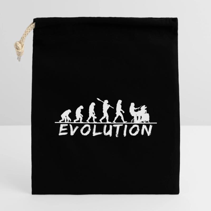 Évolution vers Drummer Silhouette March Sac cadeau en coton avec cordon (14 x 20 cm)