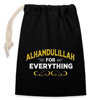 Muslim Islam Muslima Eid Mubarak Alhamdulillah - Closable cotton gift bag (14x20cm) - black - Front