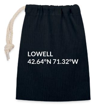 Lowell Massachusetts USA Koordinaten - Verschließbarer Geschenkbeutel aus Baumwolle (14x20cm) - Navy - Vorne