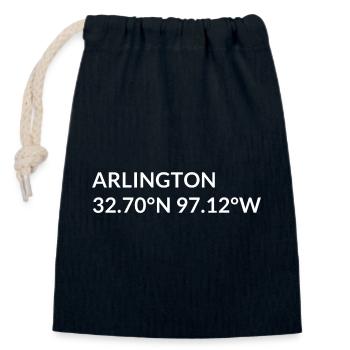 Arlington, Texas, USA Coordinates - Closable cotton gift bag (14x20cm) - navy - Front
