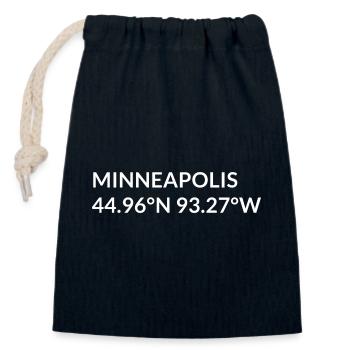 Coordonnées Minneapolis, Minnesota, États-Unis - Sac cadeau en coton avec cordon (14 x 20 cm) - bleu marine - Devant