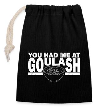 Ungarn Ungarische Küche Gulasch Suppe Koch - Verschließbarer Geschenkbeutel aus Baumwolle (14x20cm) - Schwarz - Vorne