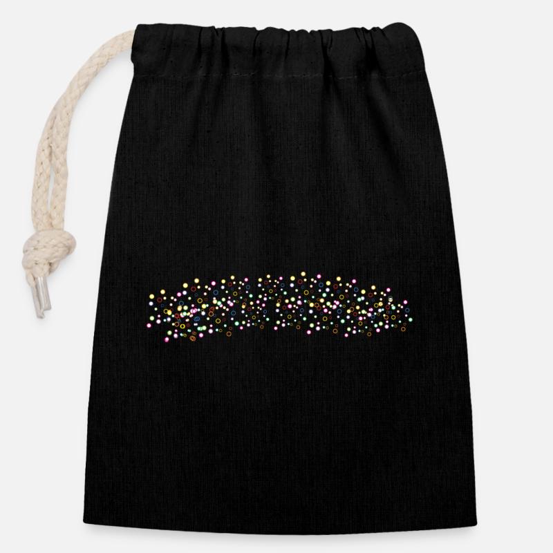 Bulles | EAU GAZEUSE - Sac cadeau en coton avec cordon (14 x 20 cm) - noir