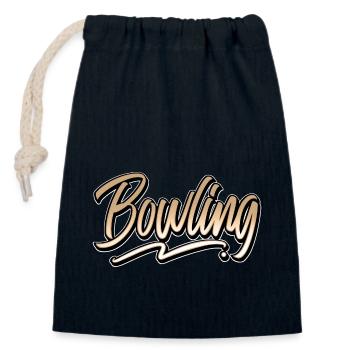 Bowling - Verschließbarer Geschenkbeutel aus Baumwolle (14x20cm) - Navy - Vorne