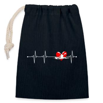Heartbeat Glide Fitness - Closable cotton gift bag (14x20cm) - navy - Front
