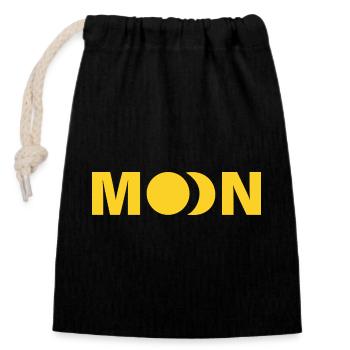 LUNE - Sac cadeau en coton avec cordon (14 x 20 cm) - noir - Devant