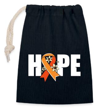 Leukemia Awareness - Closable cotton gift bag (14x20cm) - navy - Front