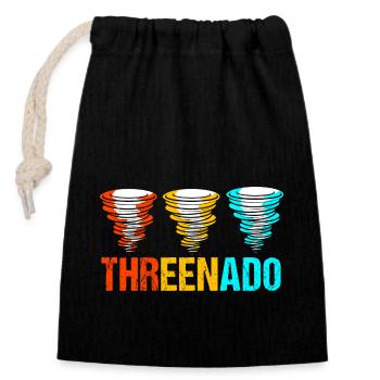 Tornado Geburtstag Kindergeburtstag - Verschließbarer Geschenkbeutel aus Baumwolle (14x20cm) - Schwarz - Vorne