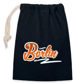 Berlin - Verschließbarer Geschenkbeutel aus Baumwolle (14x20cm) - Navy - Vorne