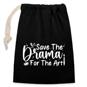 Artiste drôle Peintre Garder Le Drame Pour L’Art - Sac cadeau en coton avec cordon (14 x 20 cm) - noir - Devant