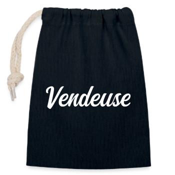 Meilleure Vendeuse Commerce Détail Magasin Pro - Sac cadeau en coton avec cordon (14 x 20 cm) - bleu marine - Devant