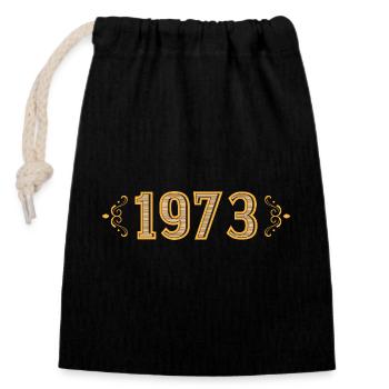 Legend since 1973 retro 1973 - Closable cotton gift bag (14x20cm) - black - Front