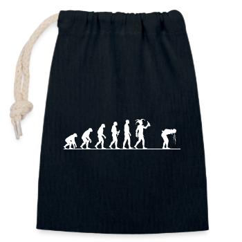 Karneval Evolution – Vom Affen zum Narren - Verschließbarer Geschenkbeutel aus Baumwolle (14x20cm) - Navy - Vorne