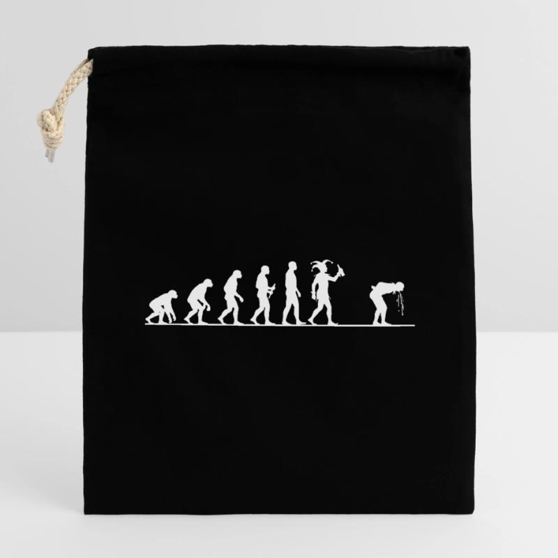 Carnival Evolution – From Monkey to Fool Closable cotton gift bag (14x20cm)