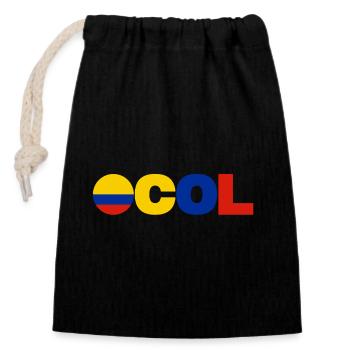 Colombie - Sac cadeau en coton avec cordon (14 x 20 cm) - noir - Devant