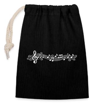 Notes musicales Clés de mélodie - Sac cadeau en coton avec cordon (14 x 20 cm) - noir - Devant