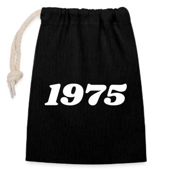 1975 - Closable cotton gift bag (14x20cm) - black - Front