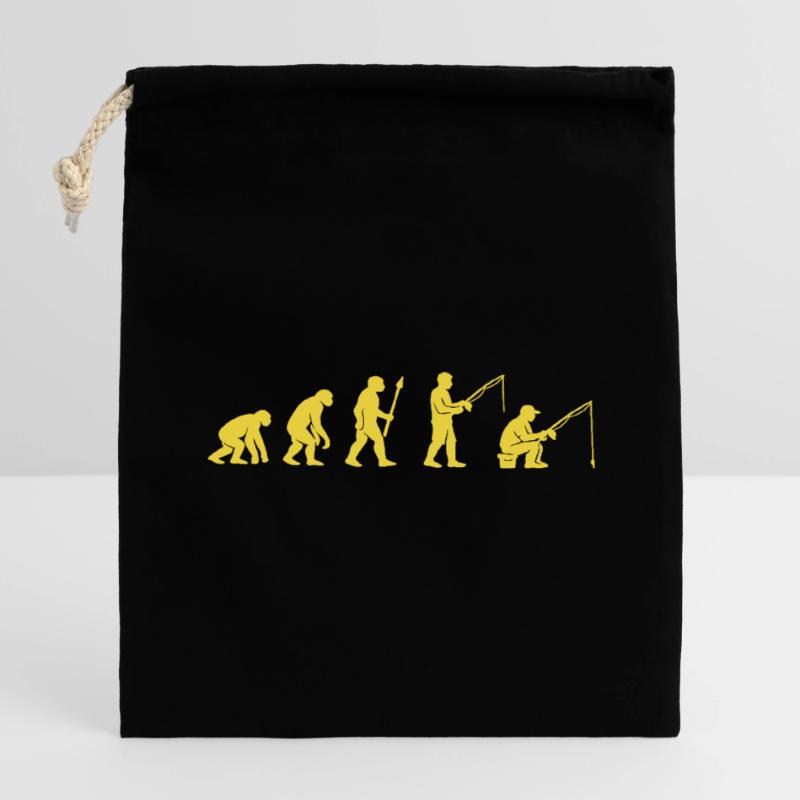 Fischereievolution Pfad Design Verschließbarer Geschenkbeutel aus Baumwolle (14x20cm)