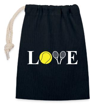 I love tennis - Closable cotton gift bag (14x20cm) - navy - Front