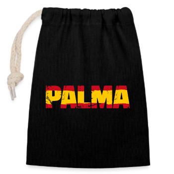 Drapeau de Palma, Espagne - Sac cadeau en coton avec cordon (14 x 20 cm) - noir - Devant