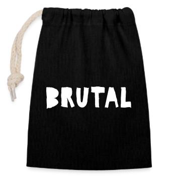 Conception brutale du logo Daged Bold - Sac cadeau en coton avec cordon (14 x 20 cm) - noir - Devant