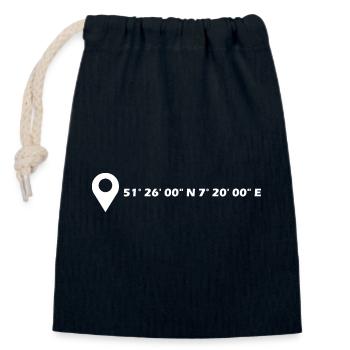 Witten Koordinaten - Verschließbarer Geschenkbeutel aus Baumwolle (14x20cm) - Navy - Vorne
