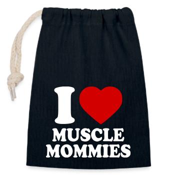 I love muscle mommies - Verschließbarer Geschenkbeutel aus Baumwolle (14x20cm) - Navy - Vorne